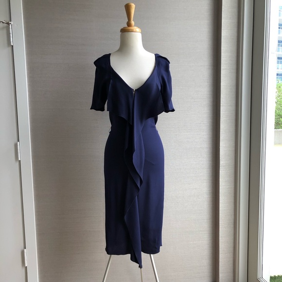Roland Mouret - Navy Circe silk-gazar dress - Picture 3 of 8